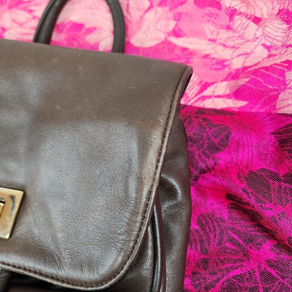 Charter Club Classics Medium Brown Leather Sling Backpack Purse with Drawstring. - Picture 9 of 9